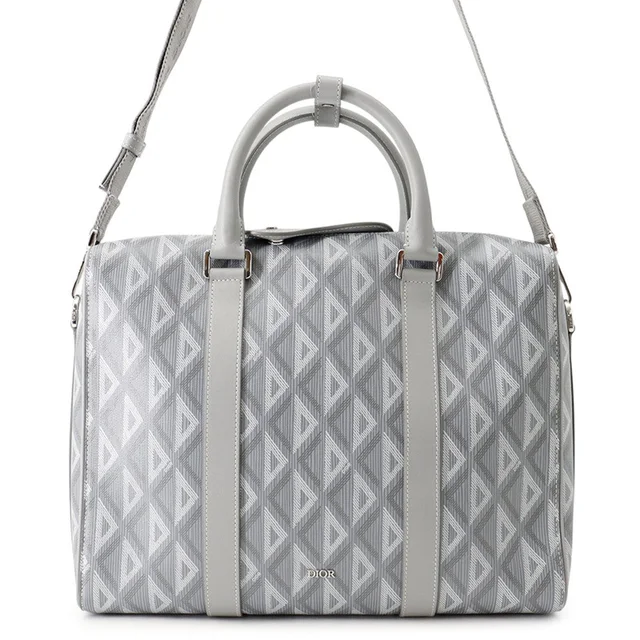 Dior CDDiamond Lango Briefcase Gray1ADBR088CDP_H42E PVC Leather in Leather from GALLERY RARE