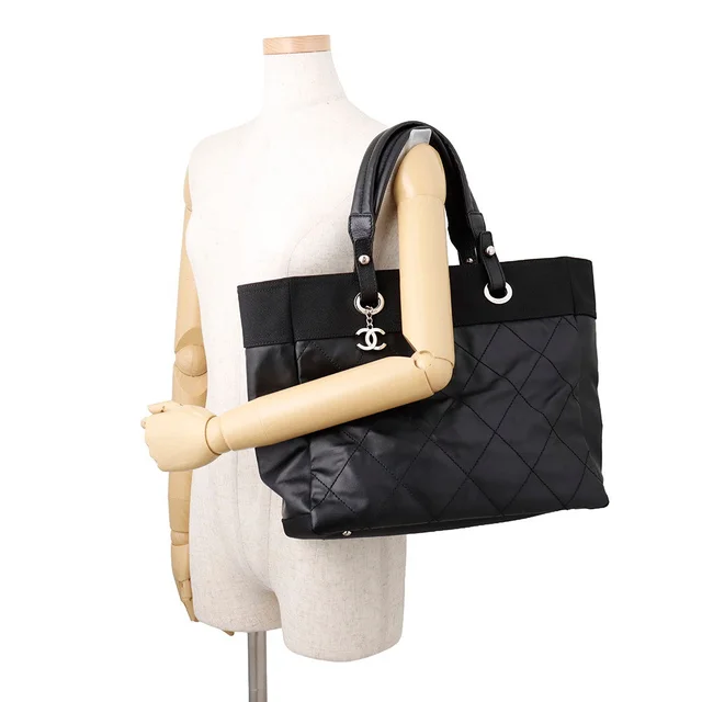 Chanel Paris-Biarritz Tote BlackA34209 Leather Canvas Size MM in Canvas from GALLERY RARE, photo 2 of 2