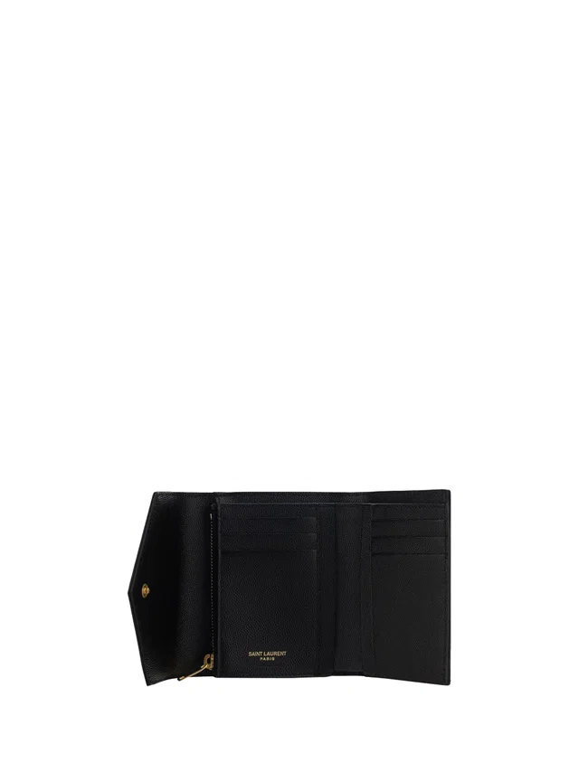 Saint Laurent Cassandre Wallet — Black Calf Leather in Black Calfskin from HEWI