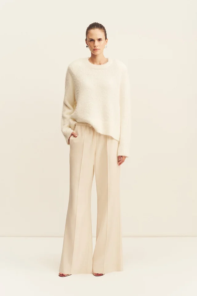 Shona Joy ASHER SUITING DRAWSTRING PANT - WHITE SWAN from Shona Joy, photo 1 of 1