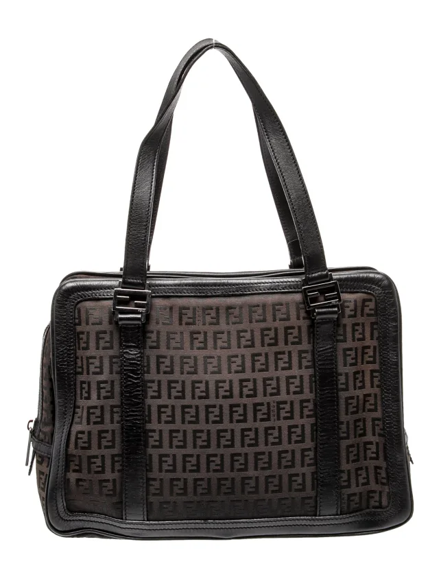 Fendi Zucca FF Canvas Tote Vintage in brown|red Canvas from The RealReal