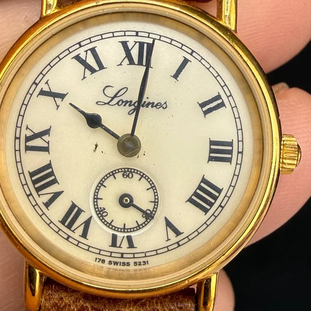 Longines Vintage Charleston Watch Gold Tone Roman Numeral Leather Untested in brown|gold|red Leather from Poshmark