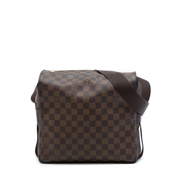 Brown Louis Vuitton Damier Ebene Naviglio Crossbody Bag in Brown Canvas from Designer Revival