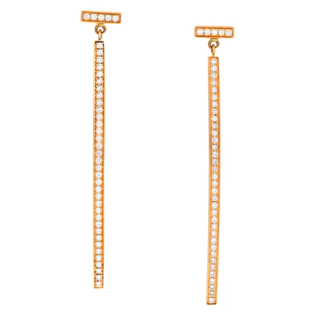 Tiffany & Co. Bar Earrings in Pink Rose Gold from Gray And Sons
