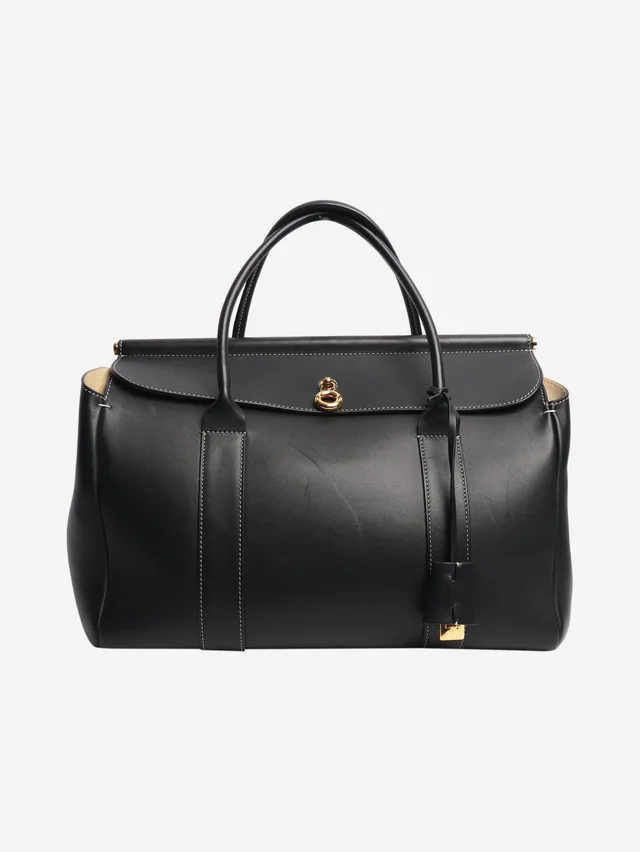 Loro Piana Black Loom 32 leather bag in Black Leather from Sign of the Times