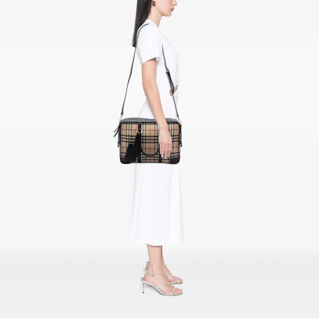 Beige Burberry Haymarket Check Nylon Business Bag in Beige Nylon from Designer Revival, photo 6 of 6