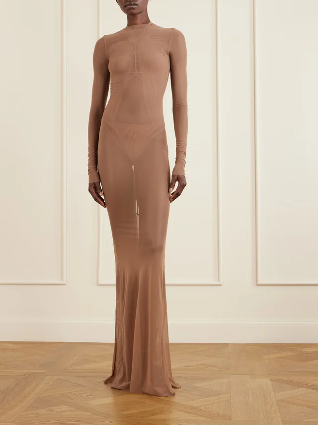 RICK OWENS Miami gathered cotton-jersey bodysuit in Beige, photo 2 of 2 from NET-A-PORTER (Canada)
