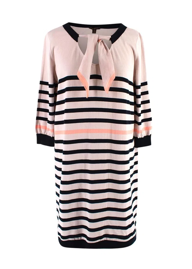 Louis Vuitton Beige Striped Tie-neck Dress in Beige from HEWI