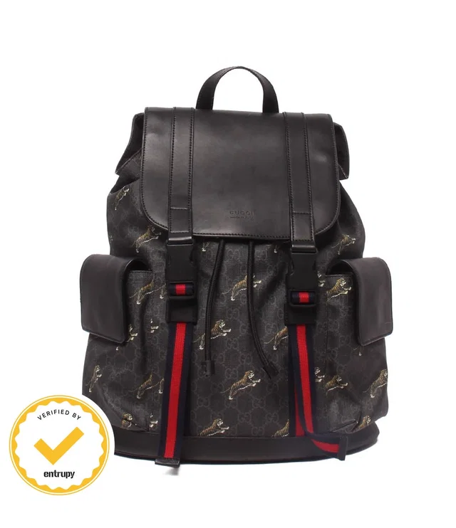 Gucci Backpack Sherry Line Tiger GG Supreme in Leather from The Reluxe