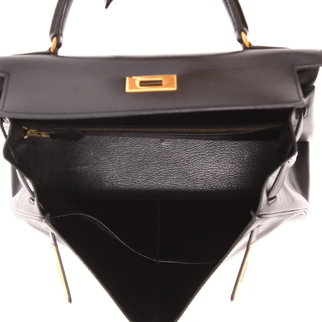 Hermès Kelly 28 cm handbag in Black Box leather from Collector Square, photo 4 of 5