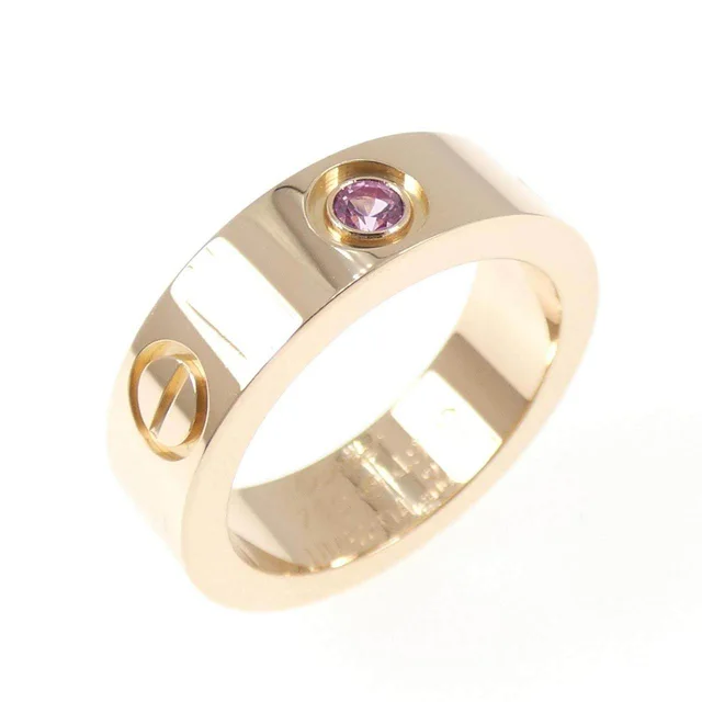 Cartier Love 1P 18K Pink Gold Sapphire Ring Size 49 in Pink from LuxUness