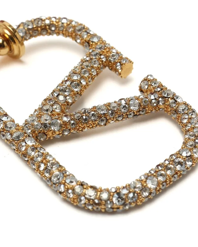 Valentino Garavani VLogo Rhinestone Earrings from A Retro Tale, photo 4 of 4