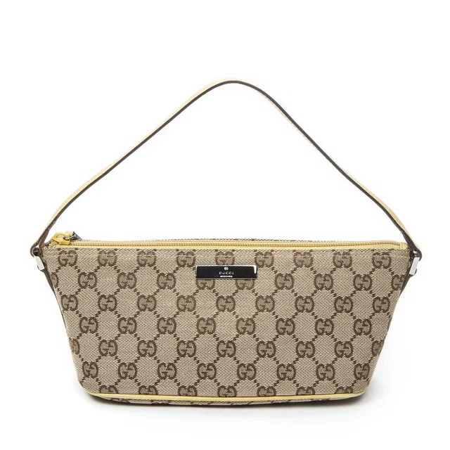 Gucci Pouch Beige Tan GG Canvas in Brown Canvas from The Reluxe