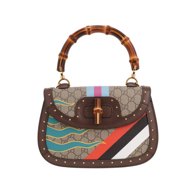 Gucci Bamboo handbag in brown GG Supreme canvas and brown leather in Brown Canvas from Collector Square, photo 2 of 6