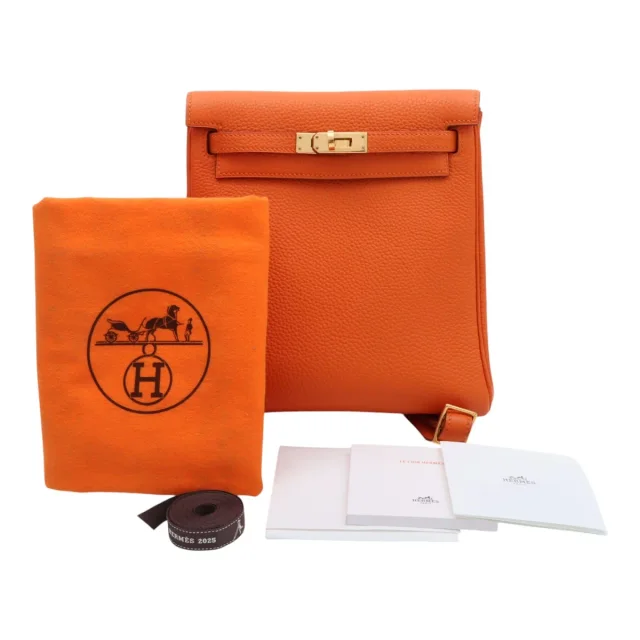 Hermès 2001 Kellyad PM Orange in Orange Togo leather from VINTAGE QOO TOKYO, photo 13 of 13