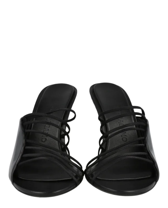 Salvatore Ferragamo Altaire Strappy Mules in black, photo 5 of 6 from ShopSimon