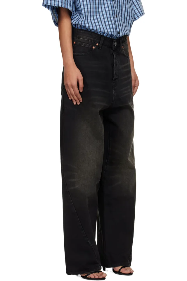 VETEMENTS Black Spiral Jeans, photo 2 of 4 from SSENSE