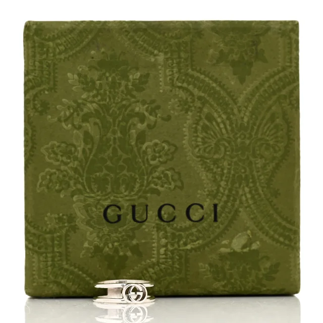 Gucci Sterling Silver 6mm Interlocking G Open Band Ring 50 5.25 in Silver from FASHIONPHILE, photo 5 of 5