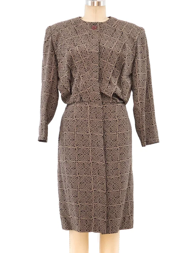 Chloé Printed Silk Dress in Multicolor Silk from Arcade Vintage