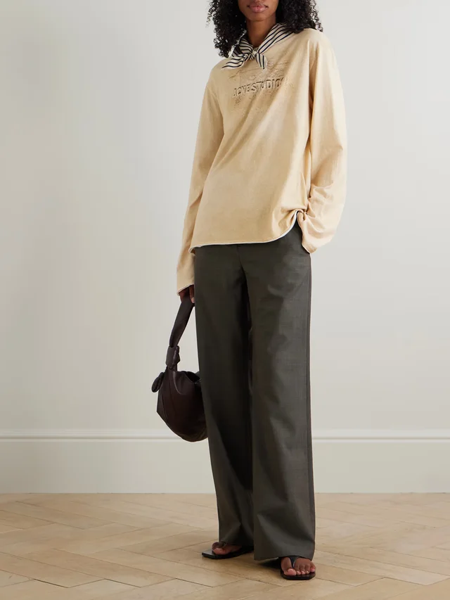 ACNE STUDIOS Cotton-jersey T-shirt in Beige, photo 2 of 2 from NET-A-PORTER (Canada)