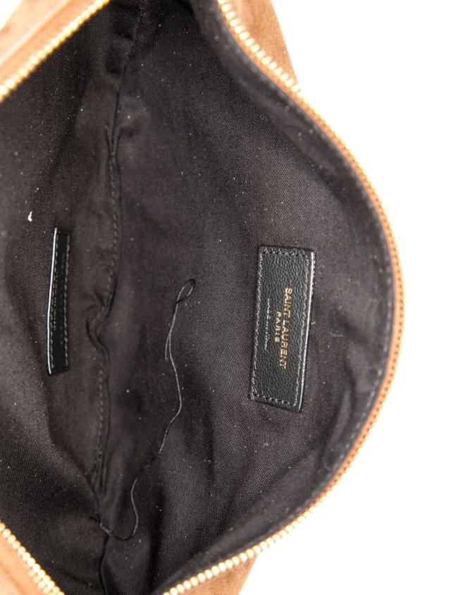 Saint Laurent Suede Top Handle Bag Mini 2025 in brown|red Suede from The RealReal, photo 6 of 6