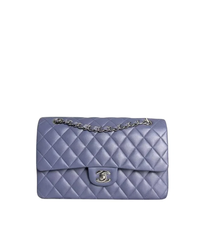 Chanel Classic Flap Medium - 25cm Quilted Lambskin Lavender Silver Hardware Series 15 in Lambskin from Luxury Promise
