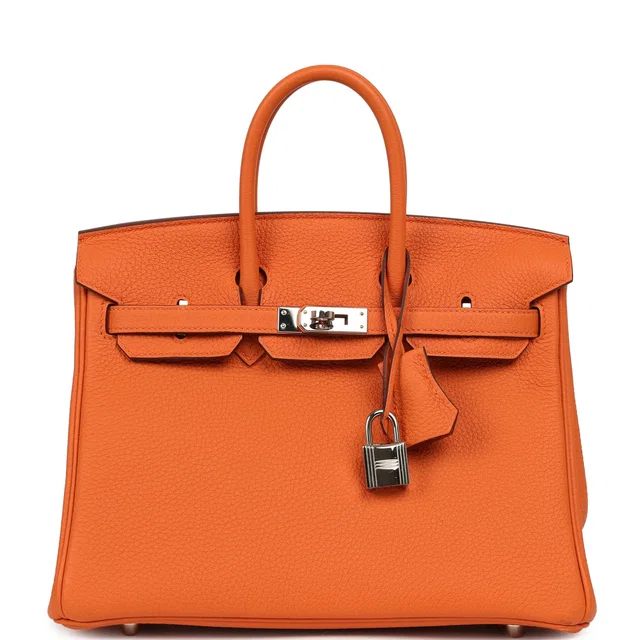 Hermès Birkin 25 Orange Togo Palladium Hardware in Orange Togo leather from Madison Avenue Couture
