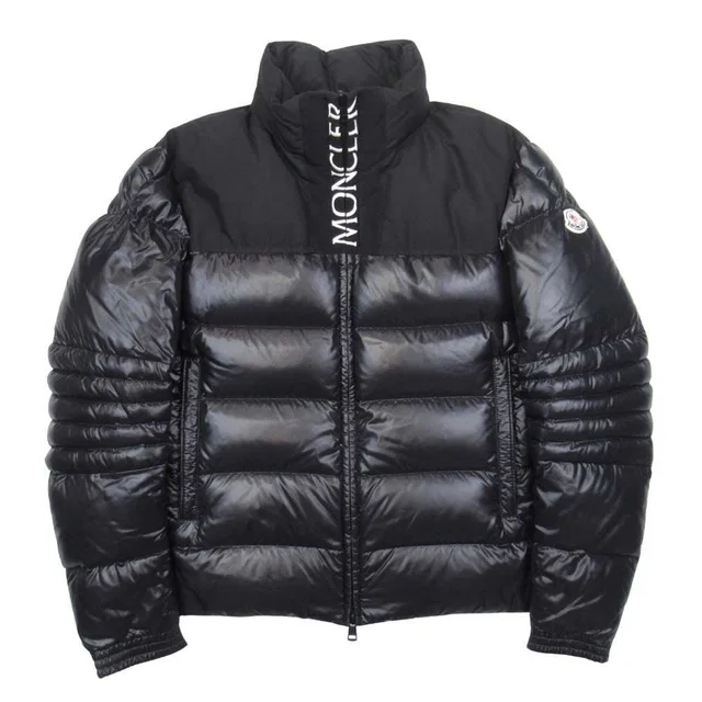 Moncler Bruel Down Jacket Logo Embroidery 1 Black in Black from The Reluxe