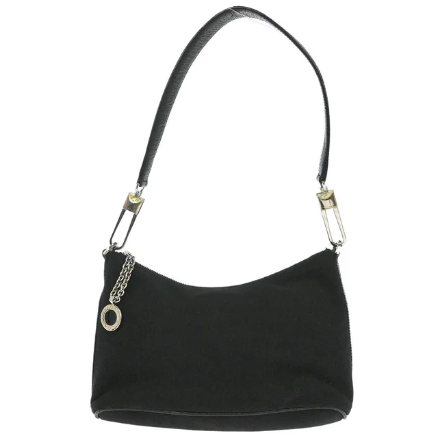 Bvlgari Black Canvas Logomania Handbag in Black Canvas from AMORE Vintage Tokyo