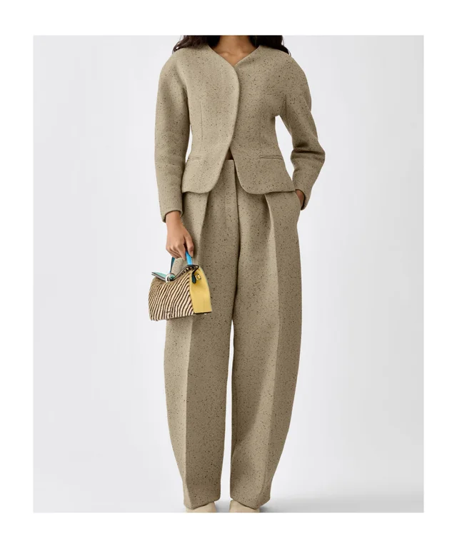 Jacquemus Ovalo Speckled Fitted Blazer, photo 3 of 5 from SENSER