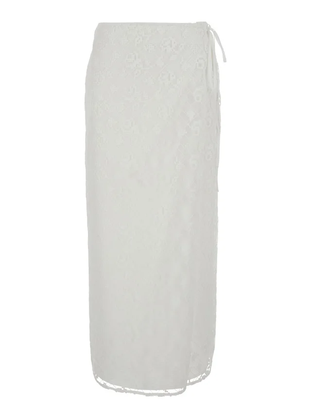 Msgm White Skirt with adjustable knot at the waist in fabric Woman in White 100% Polyester, photo 2 of 6 from Gaudenzi Boutique