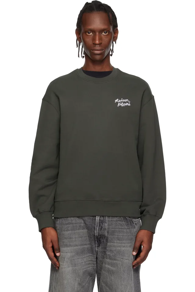 Brown 'Maison Kitsuné' Handwriting Comfort Sweatshirt, image 1 of 1 from SSENSE