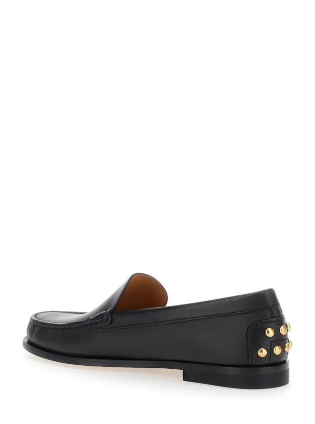 Tod's Black Loafers with Embossed Logo and Stud Details on the Back in Leather Woman in Black 100% Calf, photo 5 of 8 from Gaudenzi Boutique
