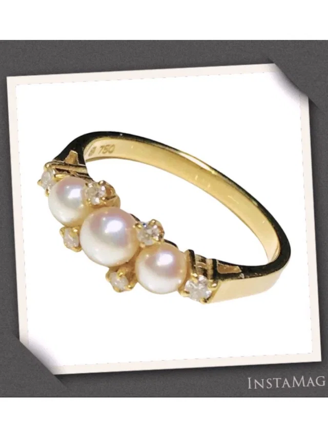 Mikimoto Akoya Pearl & Diamond 18kt Gold Ring in gold|white from Poshmark