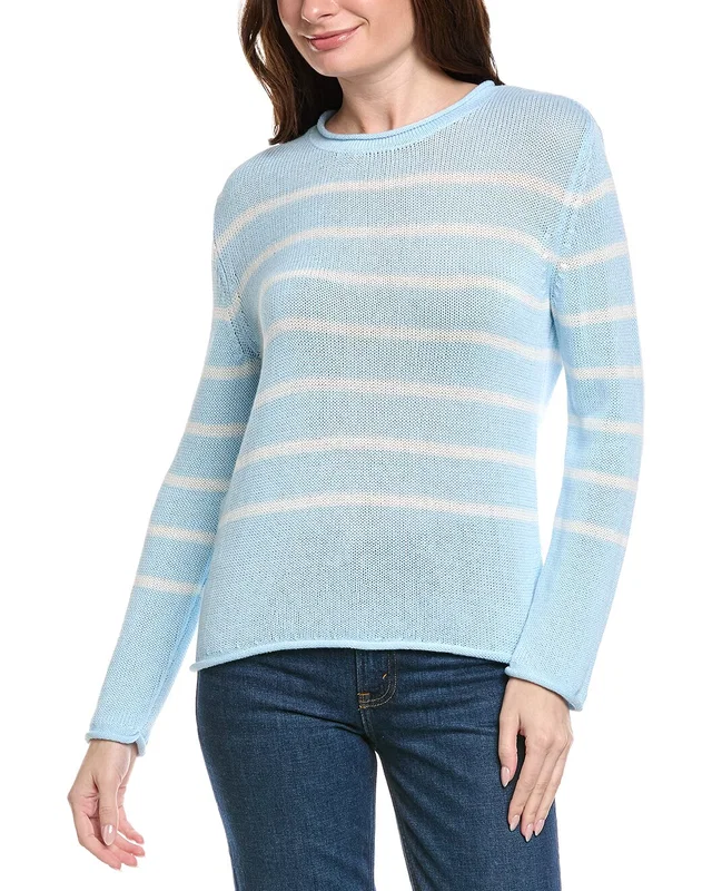 Hannah Rose Striped Cashmere-Blend Sweater, image 1 of 1 from Gilt