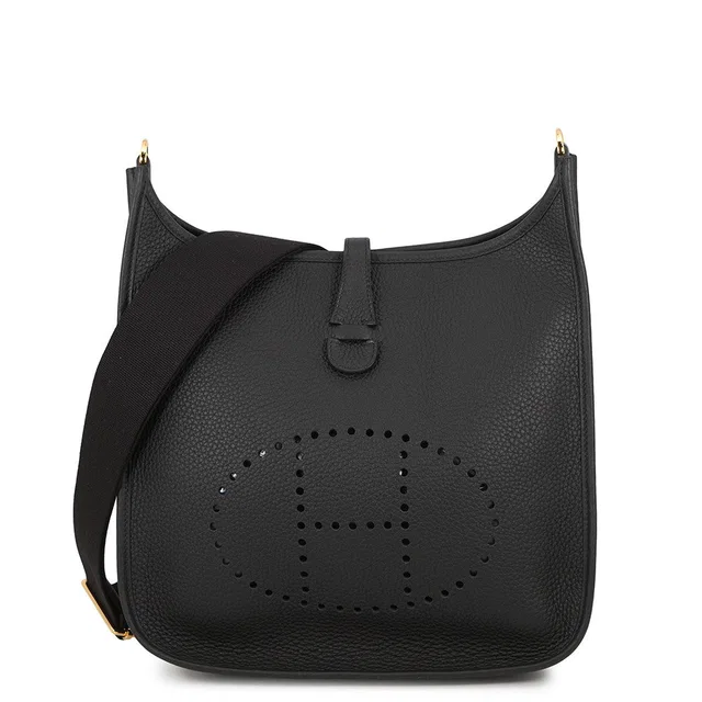 Hermès Evelyne3 Black Taurillon Clemence Size PM in Black Clemence leather from GALLERY RARE