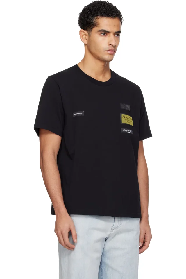 MM6 Maison Margiela Black Label Patch T-shirt, photo 2 of 4 from SSENSE