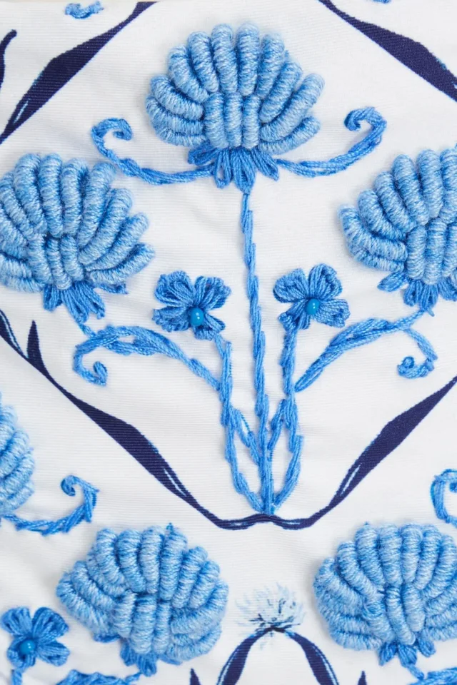 Agua by Agua Bendita Jenjibre Ventura Embroidered Ruffled Bikini Briefs in Blue, photo 8 of 8 from THE OUTNET