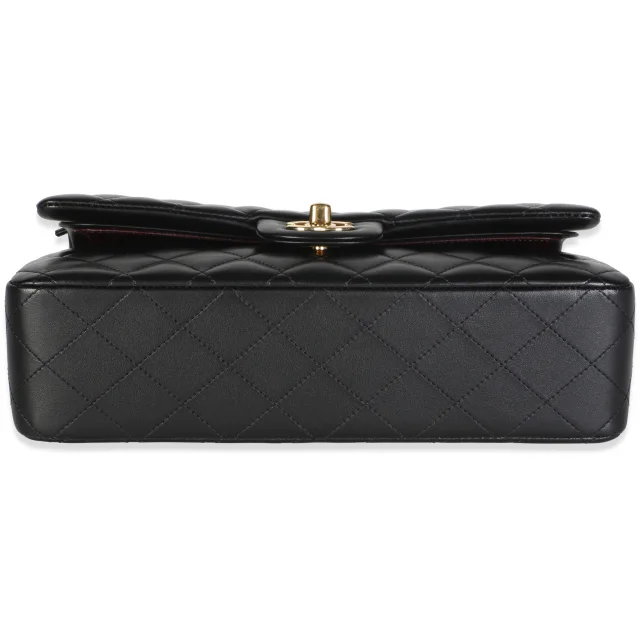 Chanel Black Quilted Lambskin Medium Classic Double Flap Bag in Black Lambskin from myGemma, photo 7 of 12