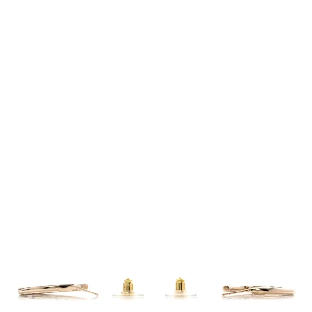 Chanel Metal Textured CC Hoop Earrings Gold in Gold from FASHIONPHILE, photo 3 of 5