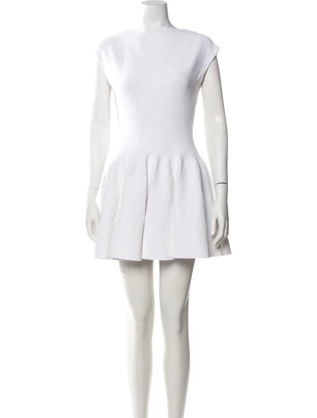 Alaïa Bateau Neckline Mini Dress in white from The RealReal
