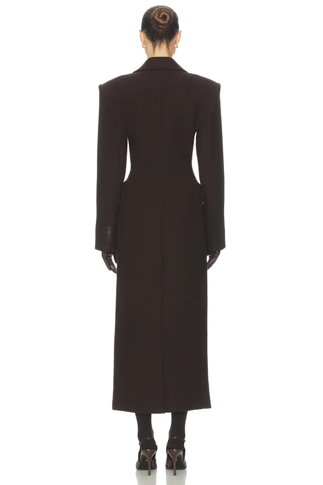 Helsa Italian Wool Blend Topcoat in Dark Brown, photo 3 of 3 from REVOLVE (Canada)