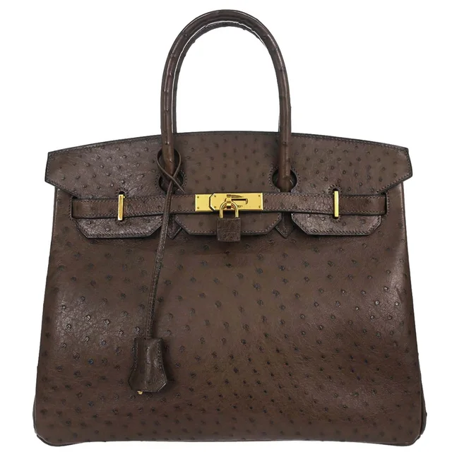 Hermès Havane Ostrich Birkin 35 Handbag in Ostrich from AMORE Vintage Tokyo