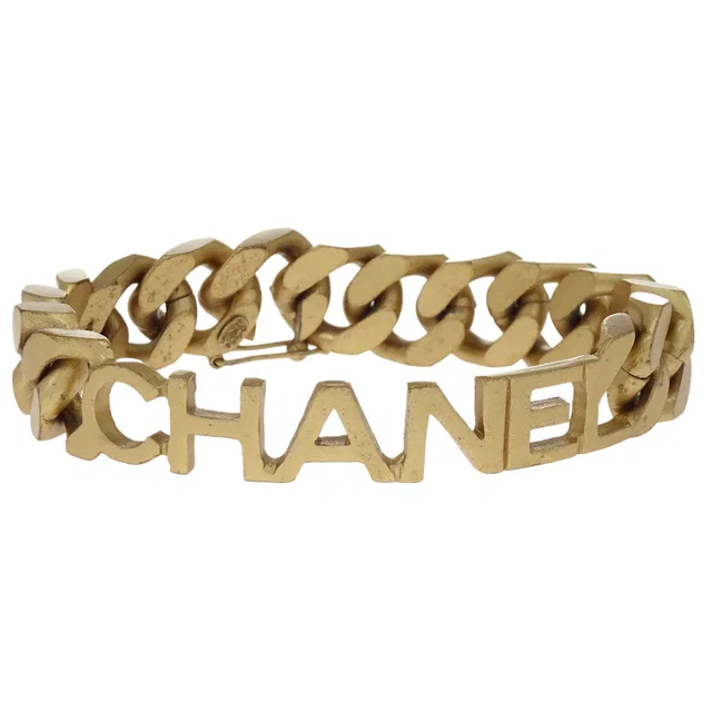 Chanel Chain Bracelet Gold 01C in Gold from AMORE Vintage Tokyo