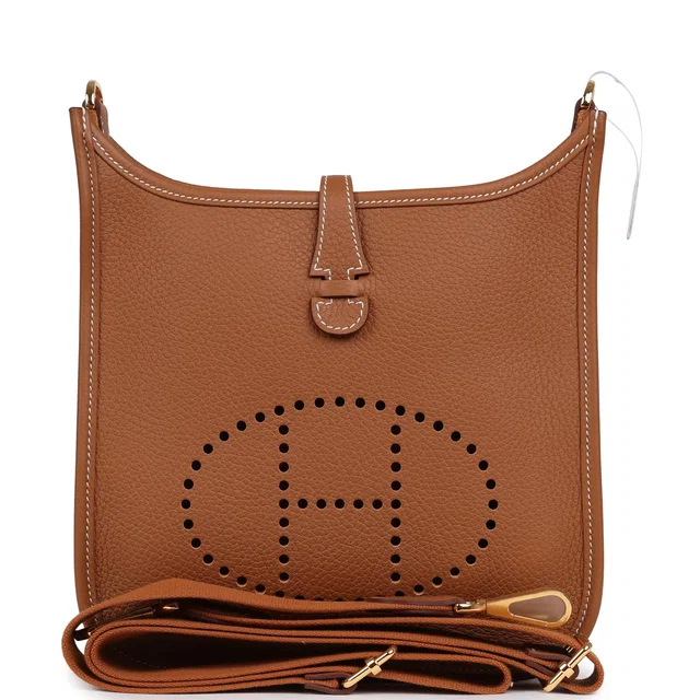 Hermès Evelyne 23 Gold Clemence Gold Hardware in Gold Clemence leather from Madison Avenue Couture