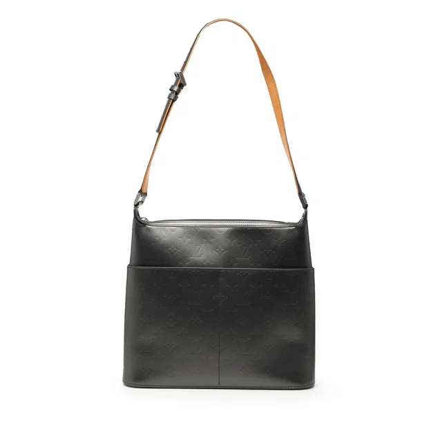 Gray Louis Vuitton Monogram Mat Sutter Shoulder Bag in Grey Leather from Designer Revival