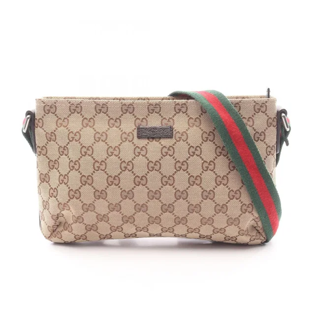 Gucci Shoulder Bag Sherry Line GG Canvas Beige Brown in Brown Canvas from The Reluxe