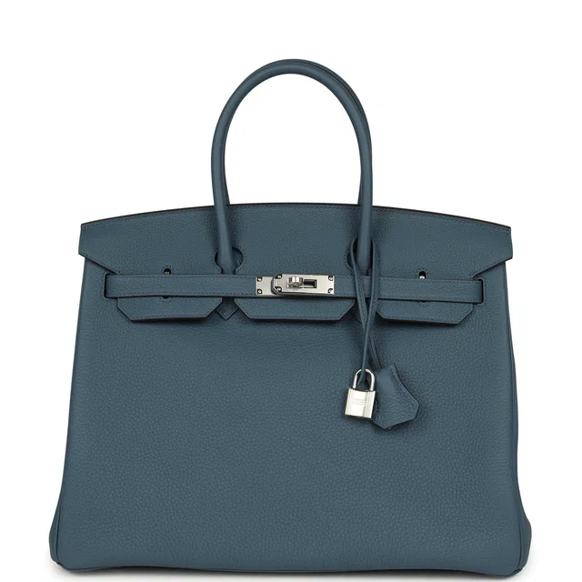 Hermès Birkin 35 Bleu Tempete Palladium Hardware in Blue Togo leather from Madison Avenue Couture