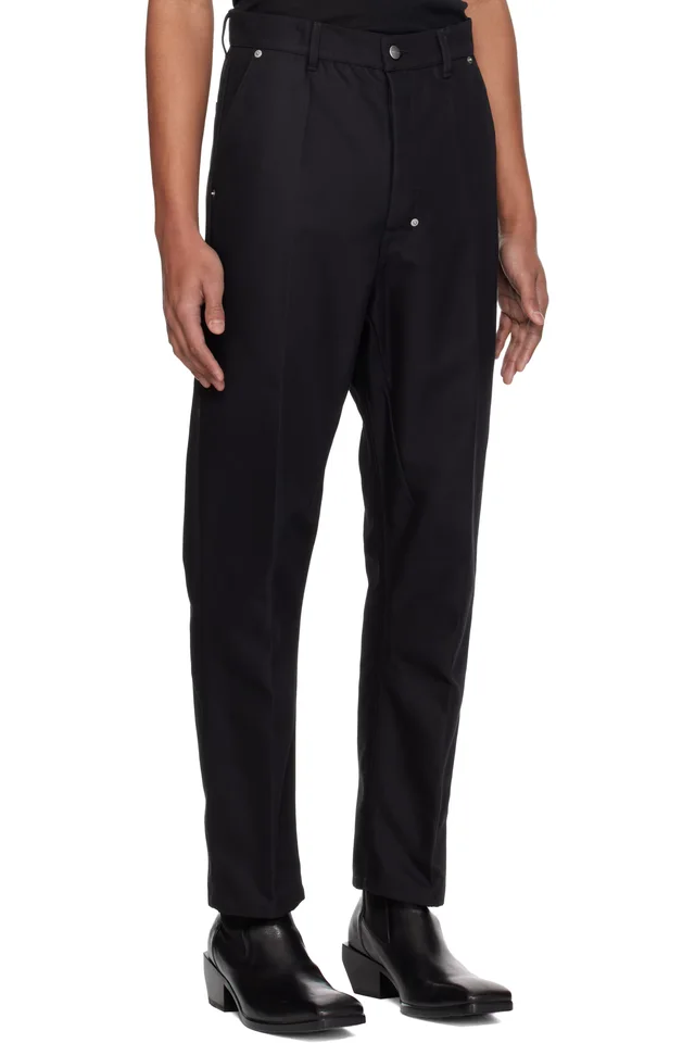 Rick Owens Black Temple Joris Trousers, photo 2 of 4 from SSENSE