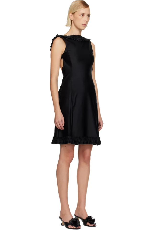 Sandy Liang Black Prim Midi Dress, photo 2 of 4 from SSENSE